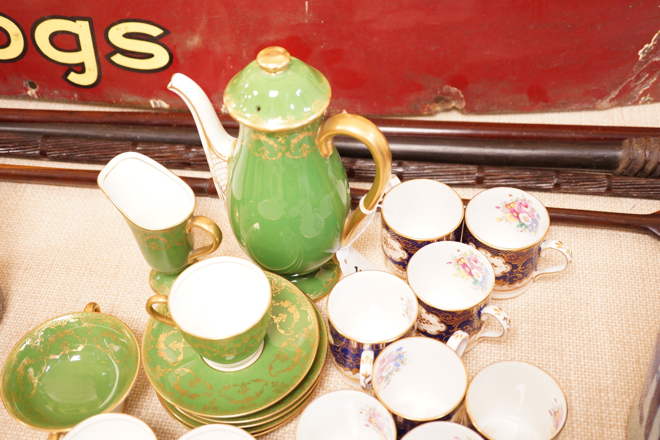 Two bone china coffee sets, Royal Doulton and Staffordshire